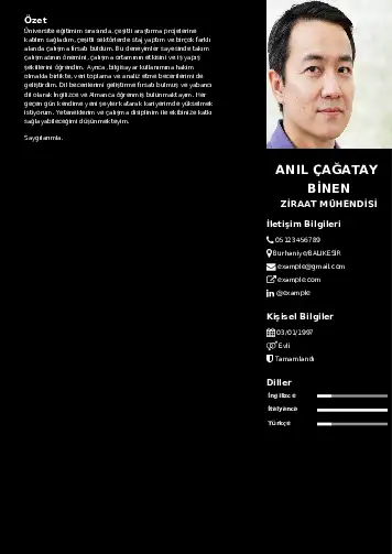 Ziraat Mühendisi Cv Örnekleri cv indir